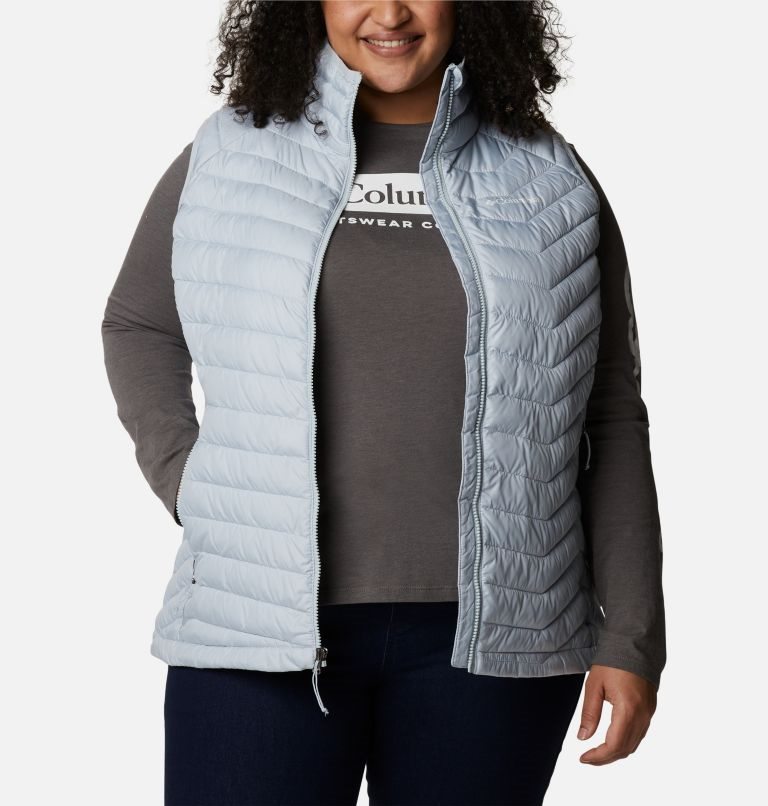 Women's Columbia Powder Lite Vest Light Grey | Plus Size CA-XCL03